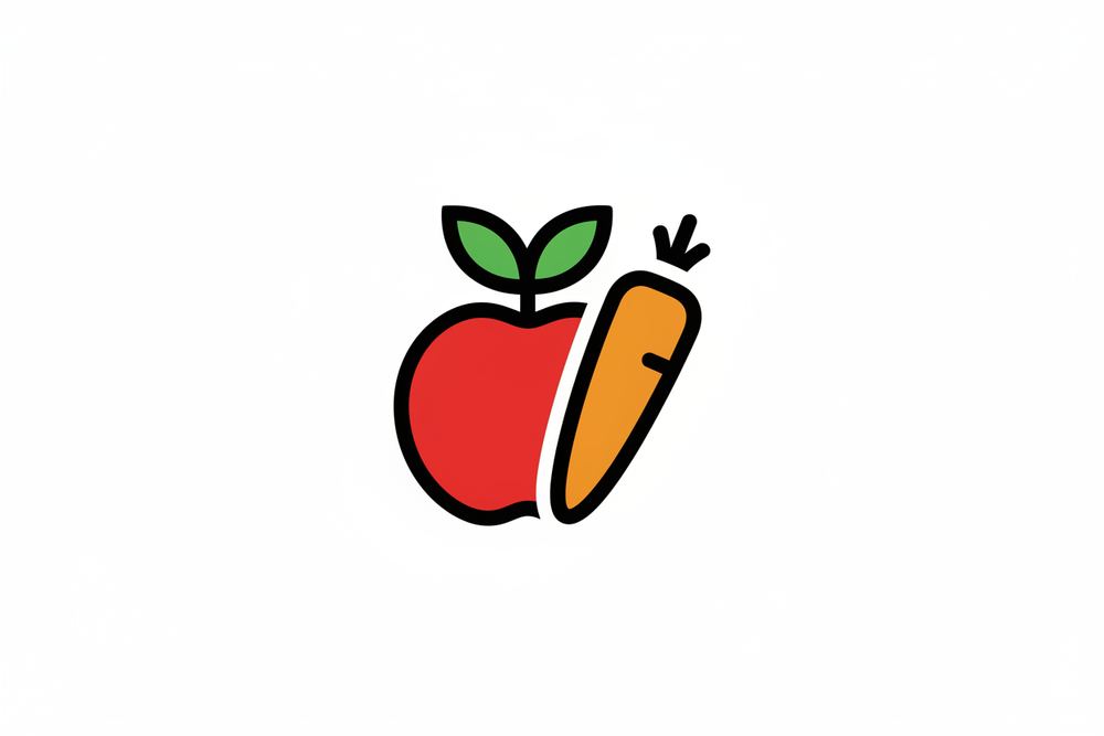 simple fruit and veggie symbol